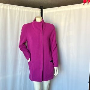 Peter Nygard Magent Stand-Collar Coat